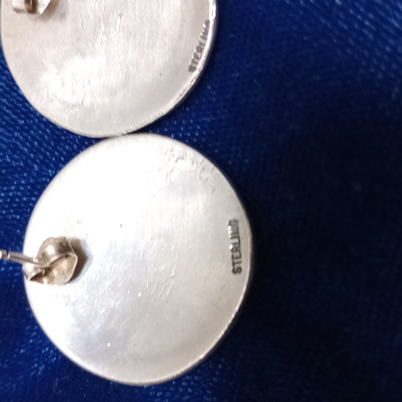 Vintage Native Style Mask Headdress Kachina Sterling Silver Post Earrings 1990's - Picture 5 of 9